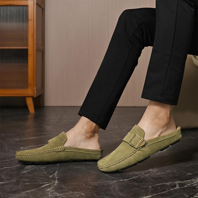 Men’s Moccasins Driving Shoes Summer Slippers Backless Clogs Wide Flats Casual Shoes Plus Size Sandals Over Sized