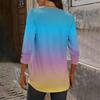 women's loose 7,inch sleeve top with gradient print