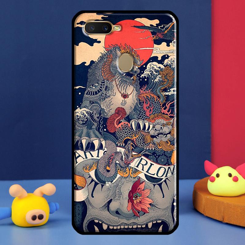 Japanese Style Art Japan Case For Oppo A16 A76 A96 A58 A78 A98 A5 A9 A91 A15 A17 A77 A52 A72 A74 A94 A54S A57S Cover