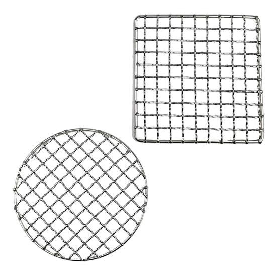 Barbecue Net Foldable Portable Camping Grill Rack Stainless Steel Cooking Stand for Camping Hiking Outdoor Cooking High Temperature Resistant BBQ