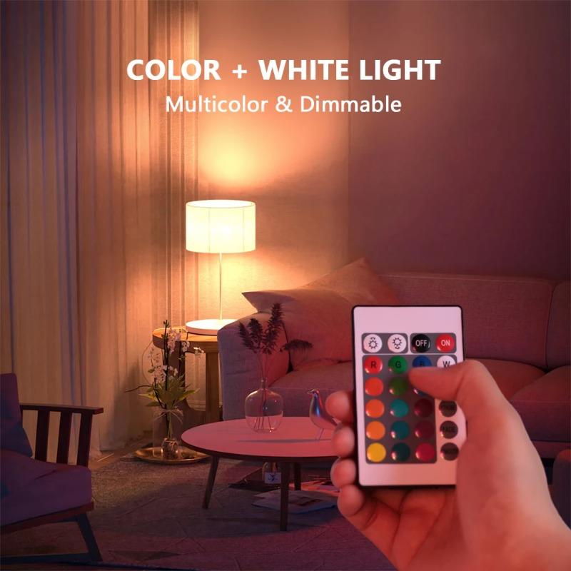 220V E27 LED Bombillas LED 3W 5W 10W 15W IR Remote Control Changeable Colorful RGB LED Lamp Spotlight Bulb Christmas Halloween Atmosphere Lights