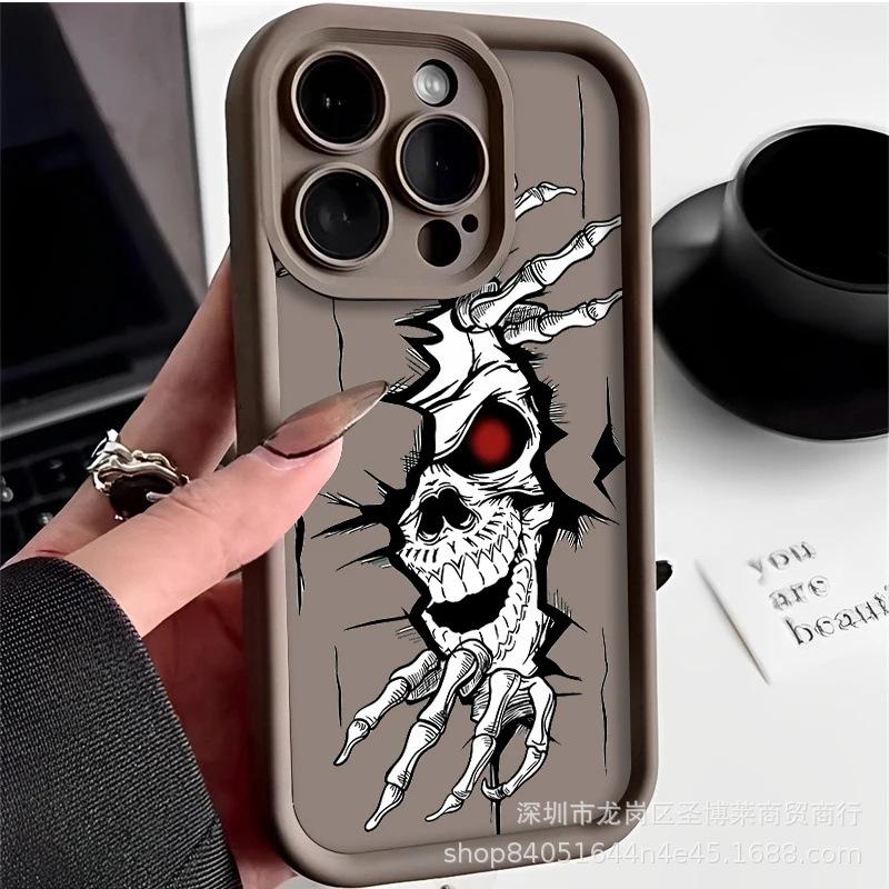 Foreign trade skull for Apple 15 mobile phone case iphone12promax set 14/13/11/XR emery 16