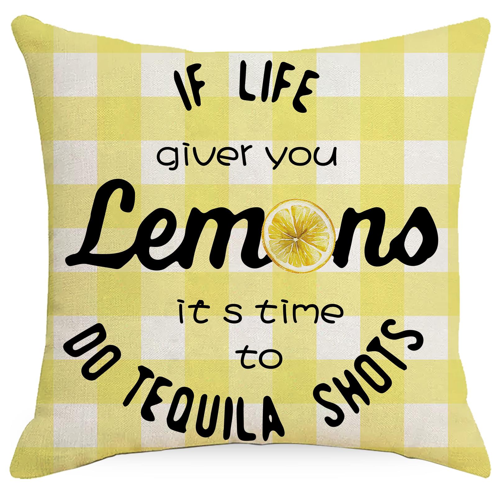 

Летняя лимонная серия льняная наволочка домашняя наволочка 45 * 45Cm without pillow core