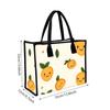 Cute Smiling Citrus Print Tote Bag Casual Daily Use Canvas Shoulder Handbag for Shopping Trip