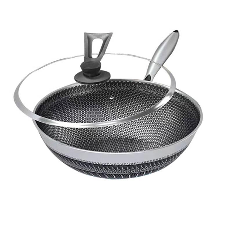 Shangheng 32cm 316 SS Honeycomb Non-Stick Wok