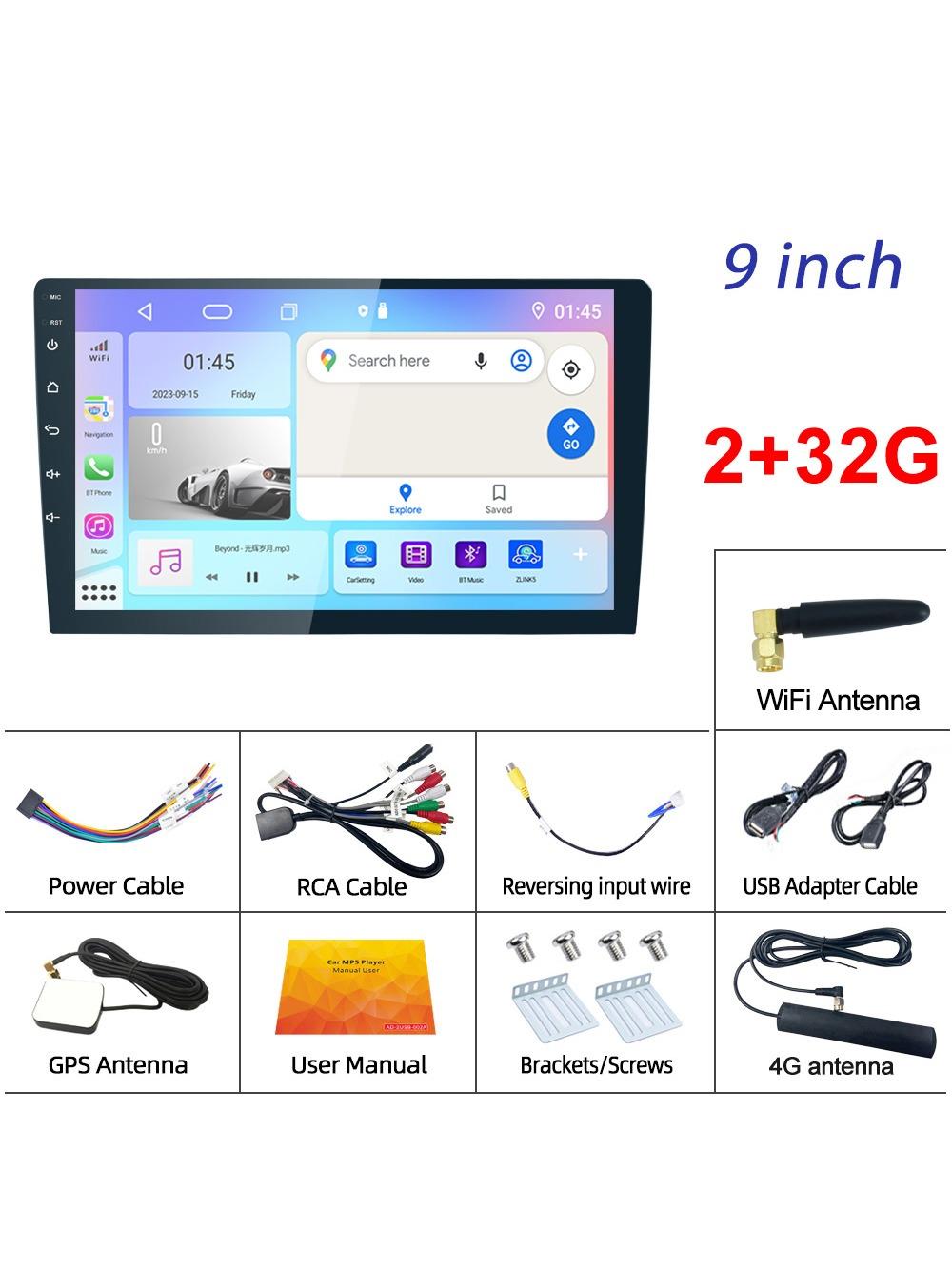 REAKOSOUND 2 Din Android 4G Беспроводной CarPlay Android Авто Радио универсальный 7/9/10 стерео крутой вентилятор GPS мультимедийный плеер 9 inch 2-32