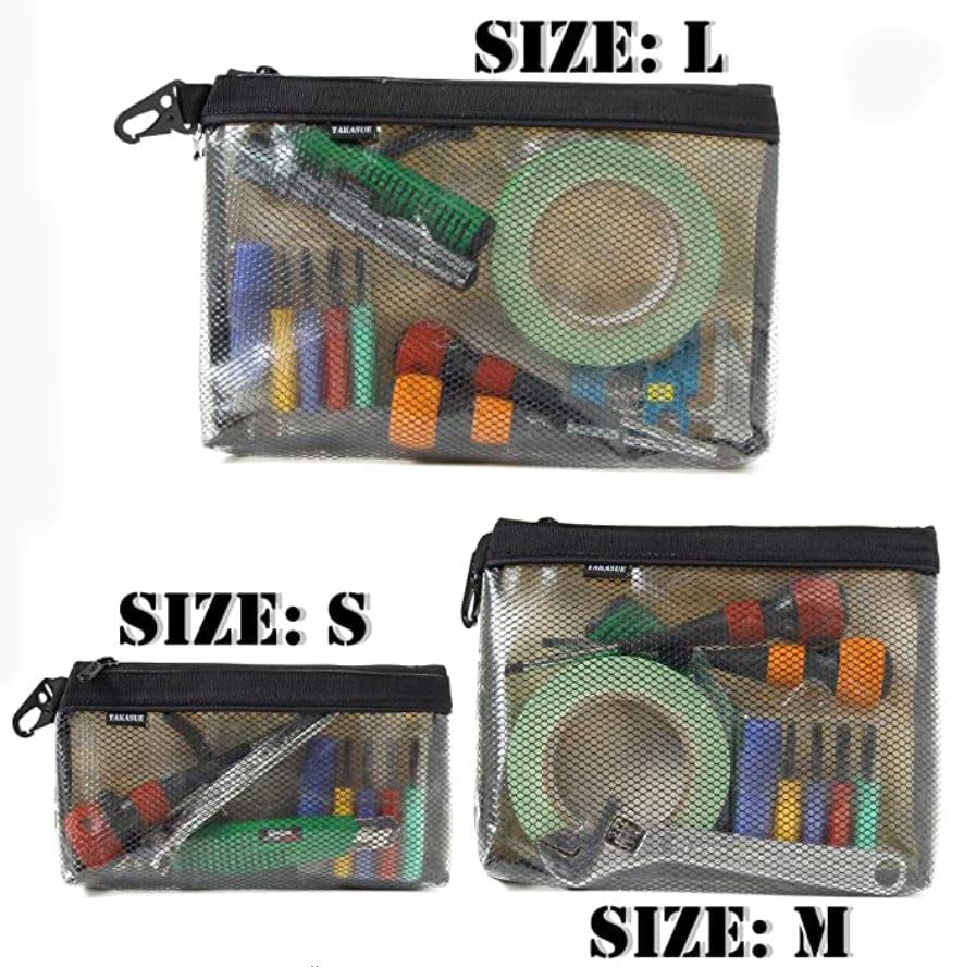 TAKASUE Camouflage Transparent Pouch - Camouflage, for Airsoft, Tools, Small Items, Waterproof, Outdoor, Fishing, Cable Management (M, Digital Camo)