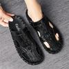 Outdoor Anti Slip and Wear-resistant Leather Sandal New Men Comfortable Dual-purpose Slipper Summer Man Trending Leather Sandals