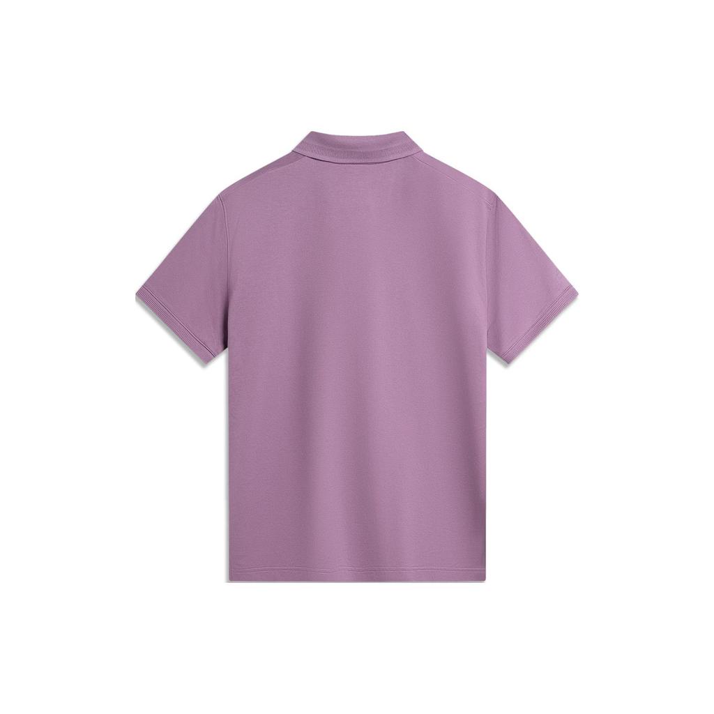 Li Ning Sports Lifestyle Series China Color Series Solid Color Pullover Casual Short Sleeve Polo Shirt Men Polo Shirts Crystal-Purple APLU087-10