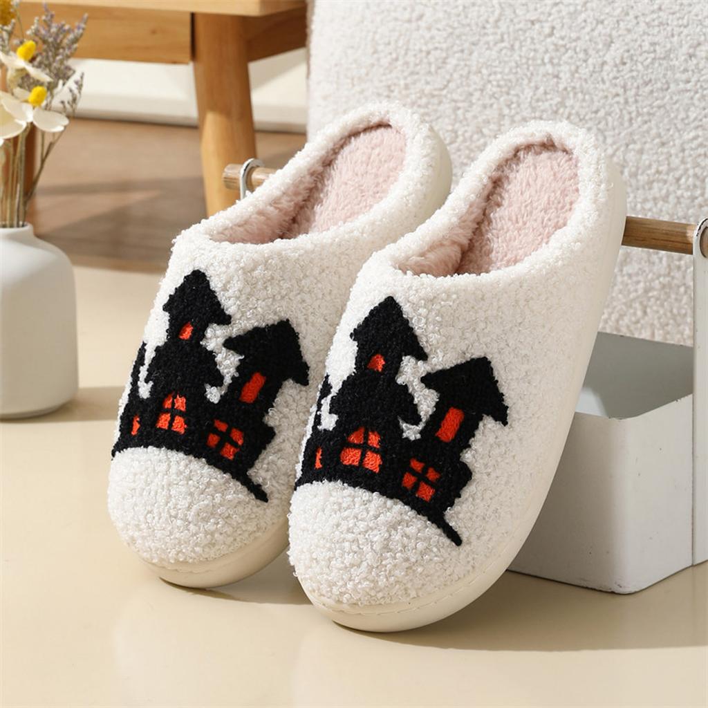 Halloween Women's Cotton Slippers Fashionable And Casual Closed Toe Slippers For Home Outdoor Wear Womens Home Slippers