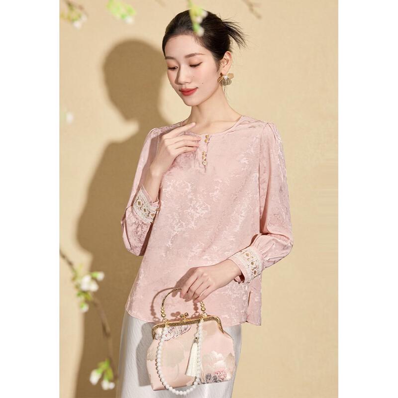 Kebell New Chinese Style Jacquard Long-Sleeve Shirt