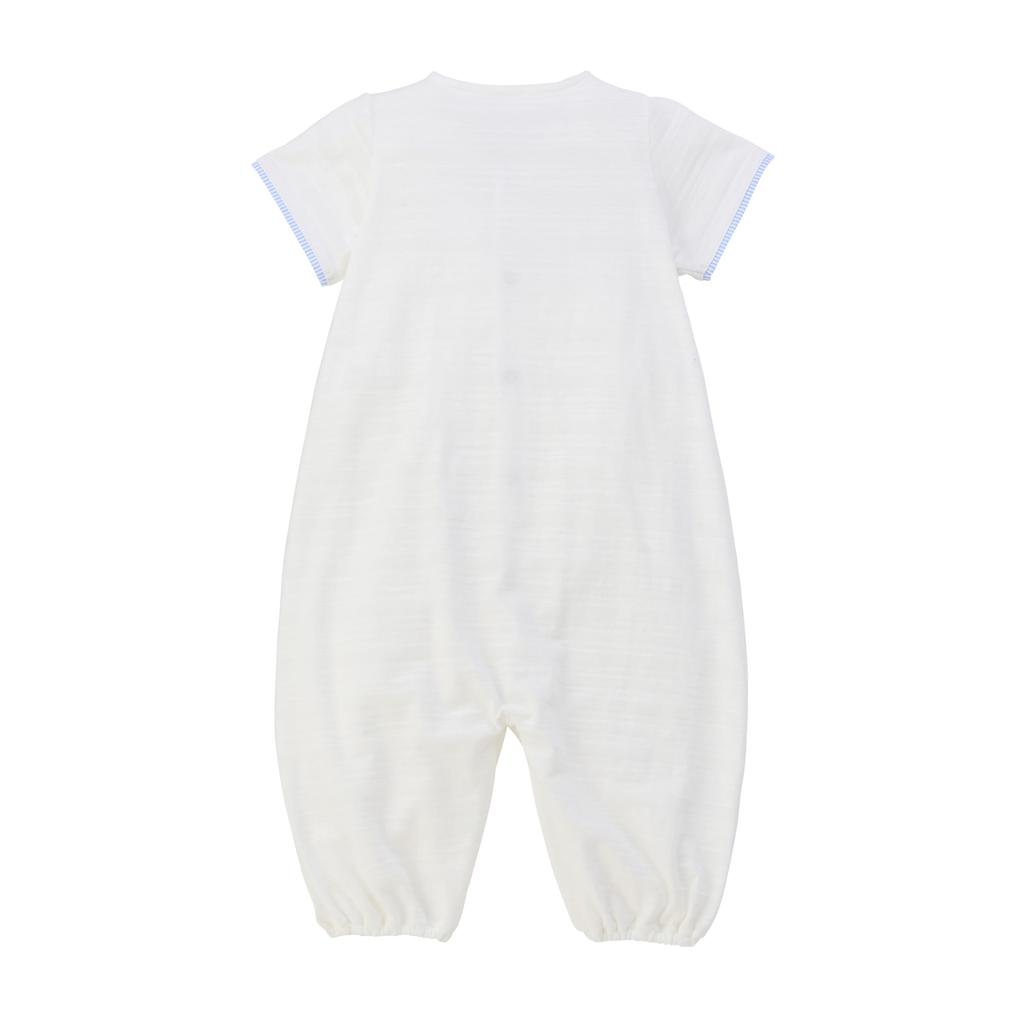Short Sleeve Mini Coverall Made in Preparing for Baby White [Miki House] Two-Way Romper, Plain, Bear, Japan, Boys, Girls, Newborns, Birth, Baby,