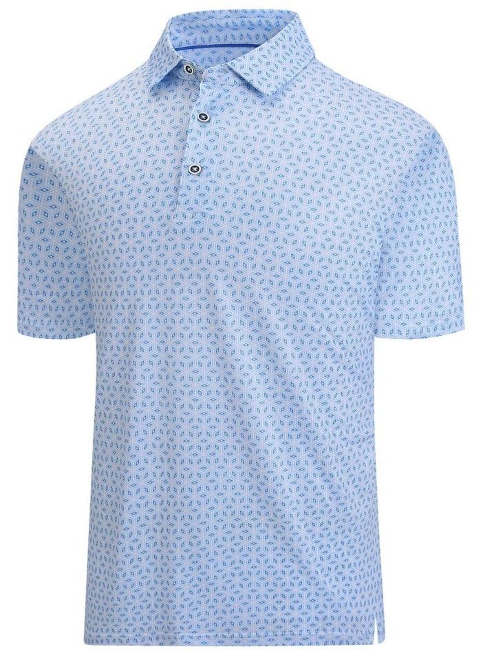 Cool Tropical Print Short Sleeve Polo, Unique Sasquatch & Flamingo Pattern