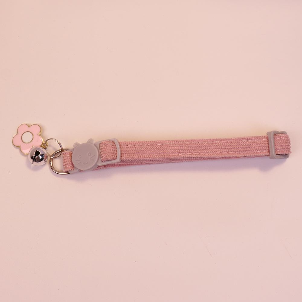 Adjustable Safety Corduroy Choker: Cute Bell Flower Collar for Dogs & Cats