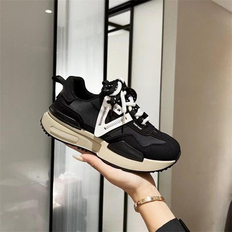

2025 direct sales super fire Forrest Gump shoes women s 2025 new autumn and winter platform waffle dad shoes lightweight sports and leisure shoes 40 чёрный