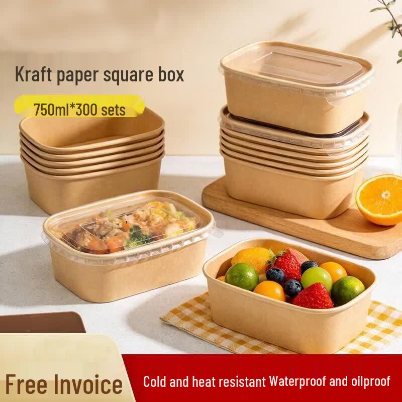 HANDUNYOU Disposable Kraft Paper Food Containers