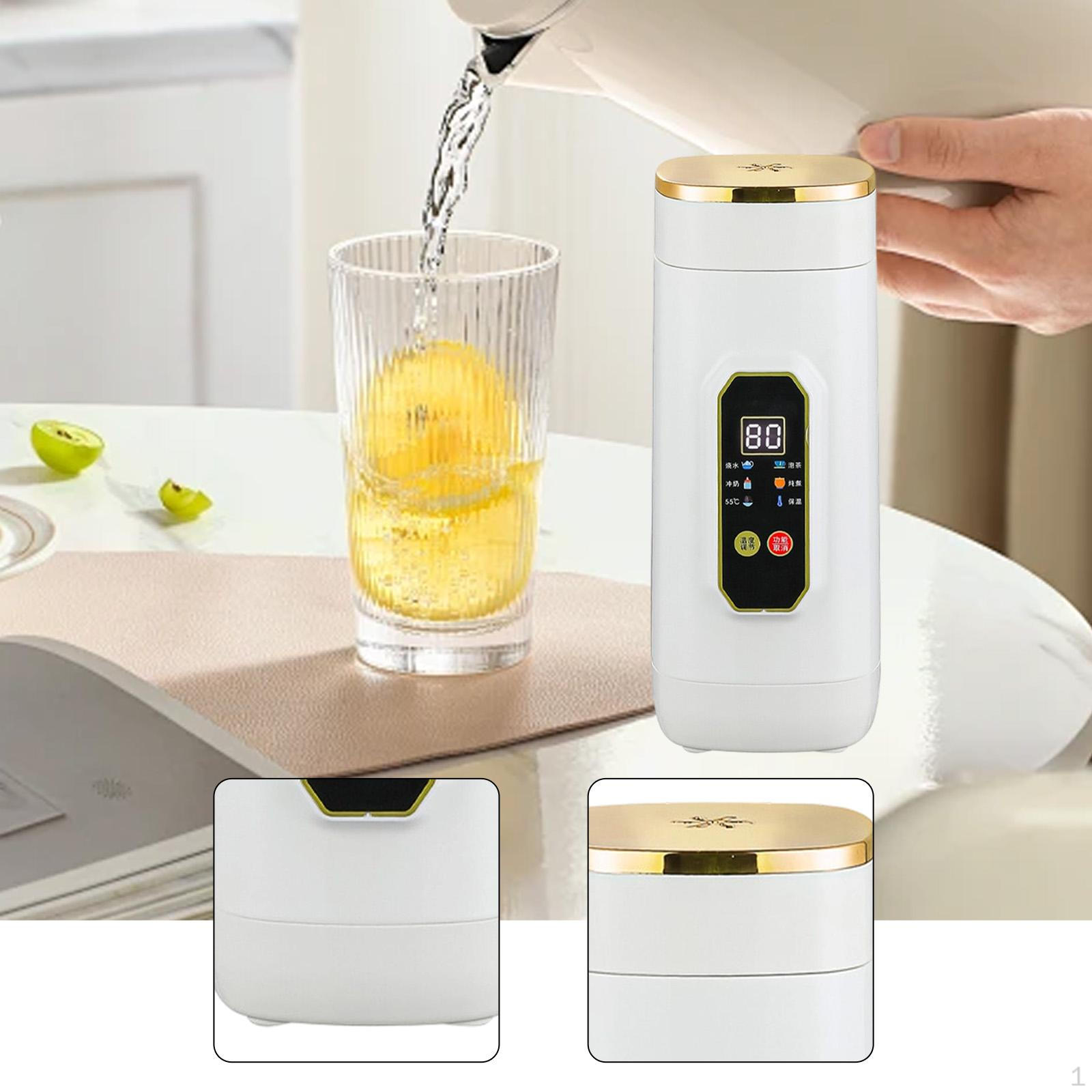 

Travel Electric Kettle Milk Warmer Stainless Steel Adjustable Temperature Insulated Cup