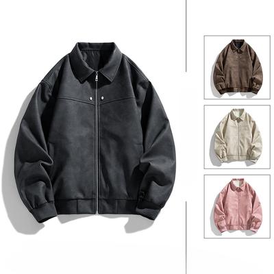 Casual Men's Jacket Spring and Autumn New PU Leather Jacket Men's Lapel Cycling Motorcycle Leather Jacket Men