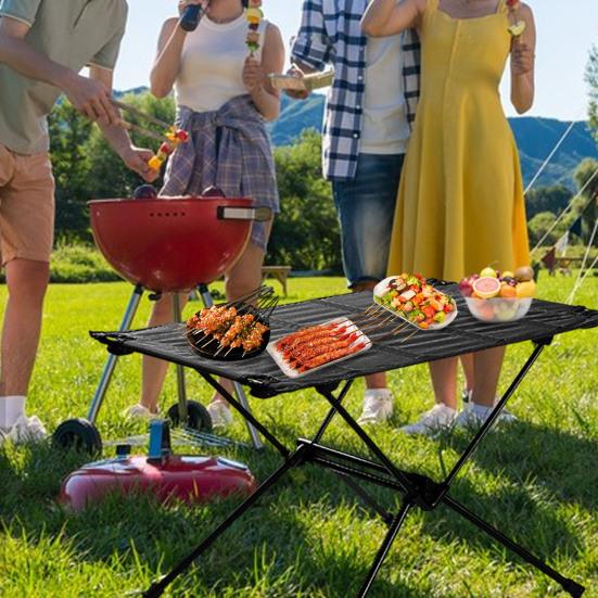 Outdoor Oxford Cloth Folding Table Lightweight Heavy Duty Aluminum Alloy Frame Camping Hiking Backpacking Picnic BBQ Portable Collapsible Table