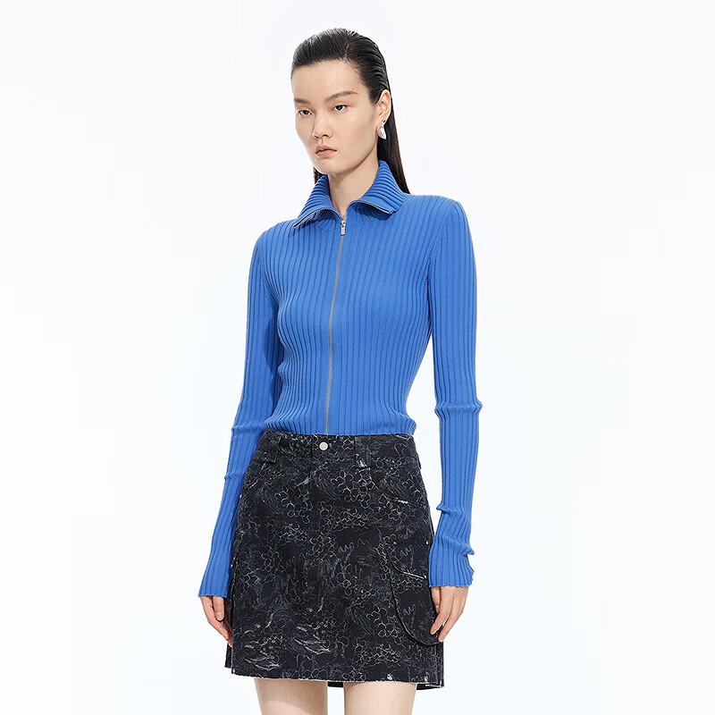 JNBY Fall 2025 Slim-Fit Wool Blend Zip Cardigan