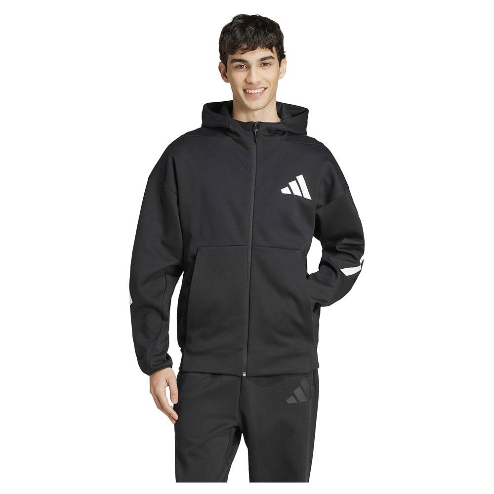Adidas Z.N.E. Full Zip Sweatshirt Triple Layer Fabric Black