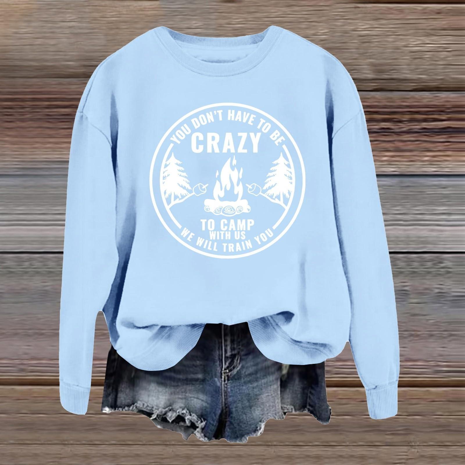 

Женская повседневная модная блузка с длинным рукавом и круглым вырезом с принтом XL небесно-голубой