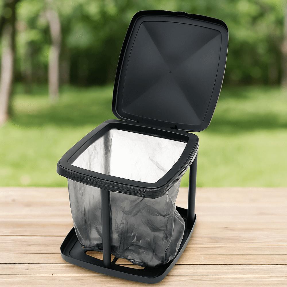 with Lid Garbage Bag Auxiliary Rack Foldable Trash Can Holder Trash Bag Holder  Kitchen