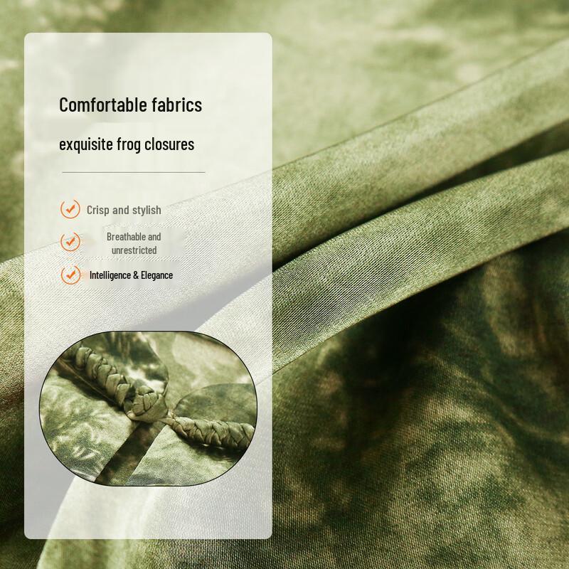 Women's Chinese Style Frog Button 3/4 Sleeve Summer T-shirt