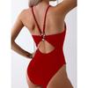 2026 New Swimwear Solid Color Flesh-covering Personalized Women's One-piece Bikini Swimsuit for Women