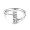 26 English A-Z Letters 925 Sterling Silver Ring Female Diamond Zircon Opening Adjustable Index Finger Ring Tail Ring