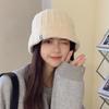 Knitted wool hat children autumn and winter color matching retro plaid winter warm bag head cold hat
