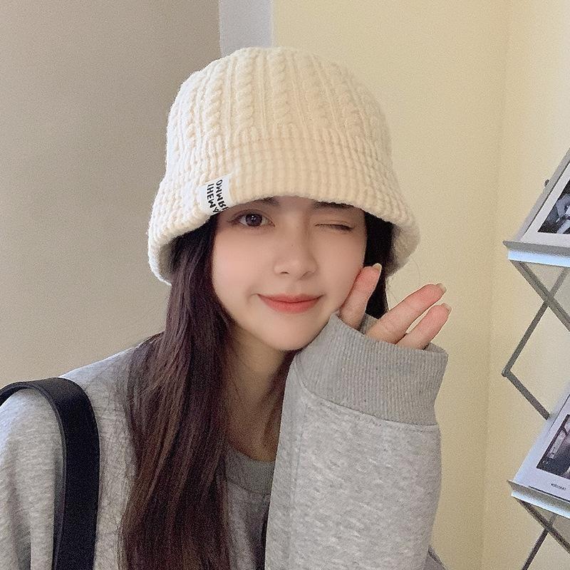 Knitted wool hat children autumn and winter color matching retro plaid winter warm bag head cold hat