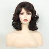 Synthetic Elegant Short Curly Wave Hair Brown Bob Wig Side Parting Wig for Women Natural Fluffy Daily Cosplay Party Use