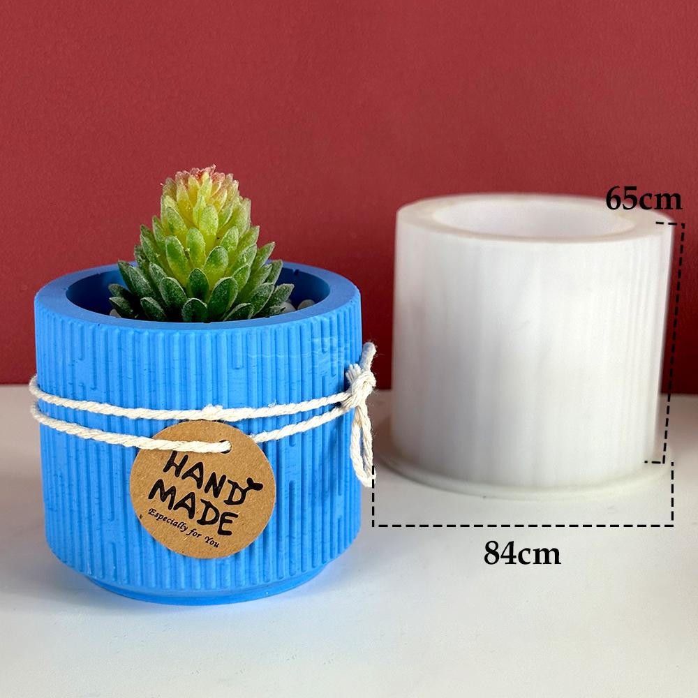 Round Gypsum Flower Pot Mold DIY Concrete Cement Candle Jar Silicone Molds Epoxy Resin Storage Box Handicraft Mould Home Decor