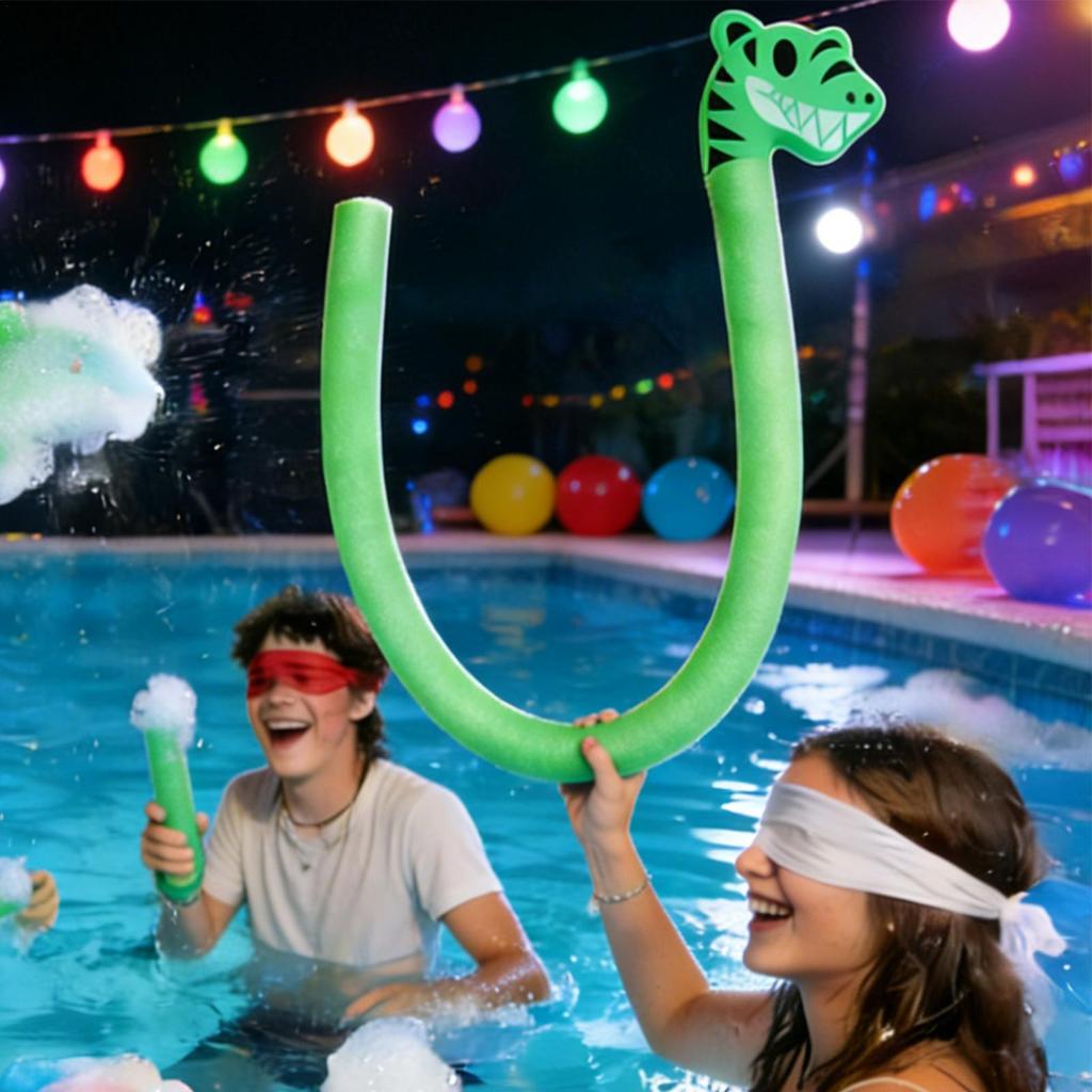 Animal Head Design Floating Pool Noodles for Outdoor River Lake Beach Party Vacation Holiday Weekend Gathering