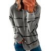 Women's Fashion Casual Stripe Print Hooded Long Sleeve Loose T Shirt Tops