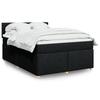 VidaXL Slatted Bed Base with Mattress Black 140x200 Cm Fabric 3289005