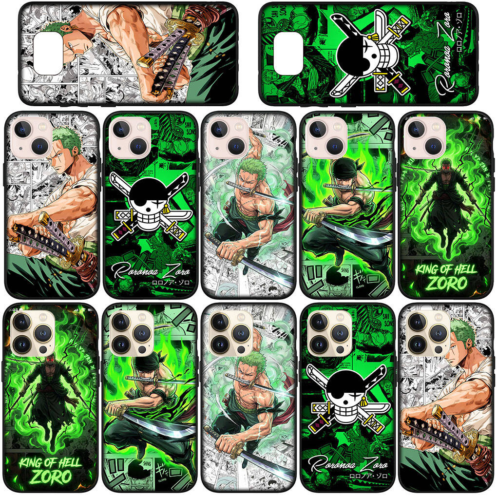 Coque de téléphone pour Samsung Galaxy S25 S23 S24 Ultra FE Plus A05 A06 A15 A16 A36 A37 A35 A54 A55 A56 A57 A25 A26 A53 A17 A52 One Pieces Roronoa Zoro Housse