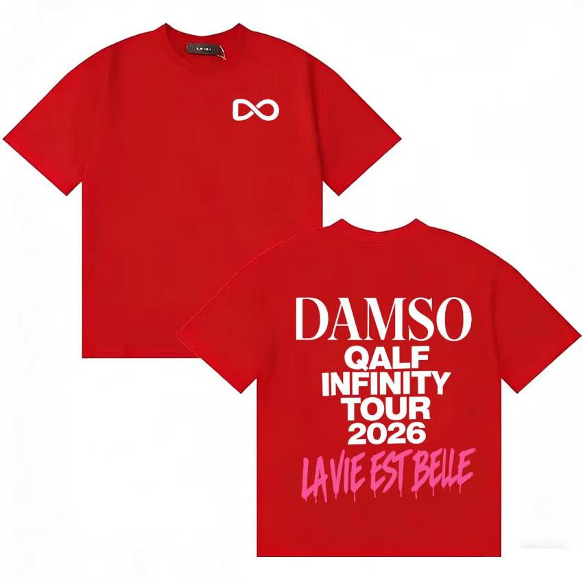 Cantante Francese Damso Classico Qalf Simbolo Infinito Stampa Lettere Moda Collo Cotone T-shirt Oversize unisex