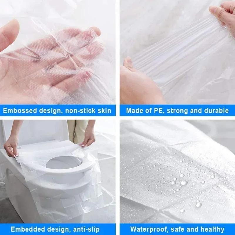 10-50 Pieces Disposable Toilet Protector Ring Gasket Toilet Seats Covers Safety No Obstacles Bathroom Travel Paper Pad Portable