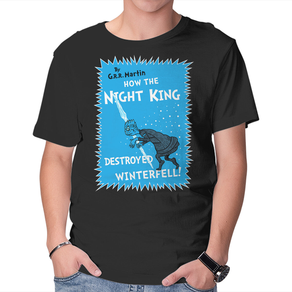 Unisex Crew Neck T-Shirt How The Night King Graphic Short Sleeve Casual Tee S