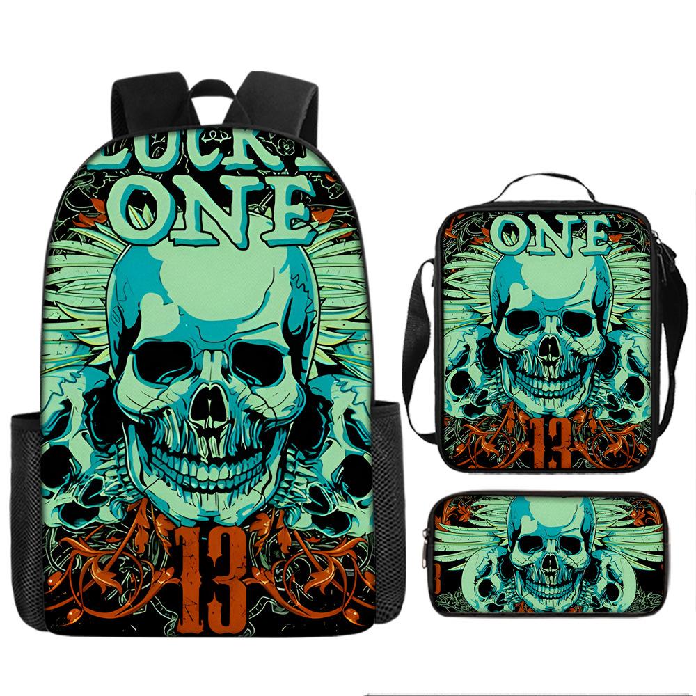 Skull Schoolbag for Primary School Students, Kindergarten New Schoolbag for Boys and Girls, Grades 2345 and 6