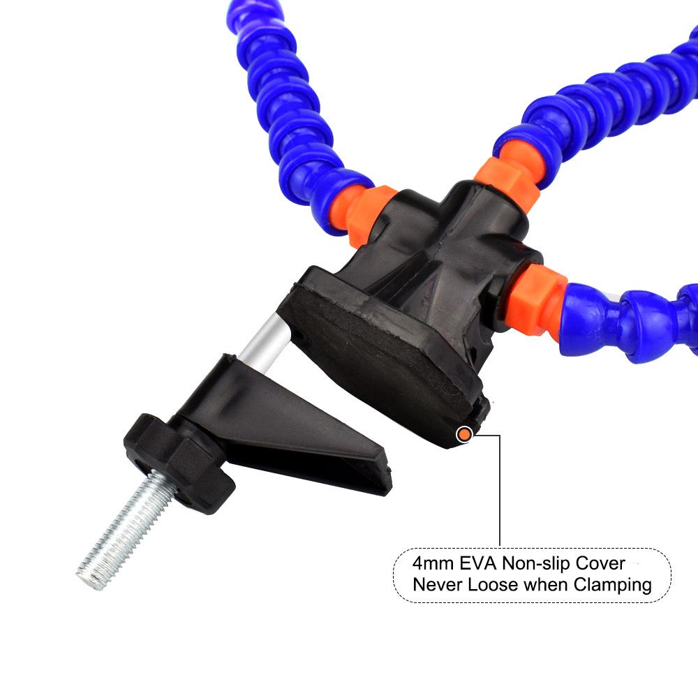 Four-Jaw Soldering Station with Flexible Arm and PCB Holder for Multifunctional Welding and Model Repair.