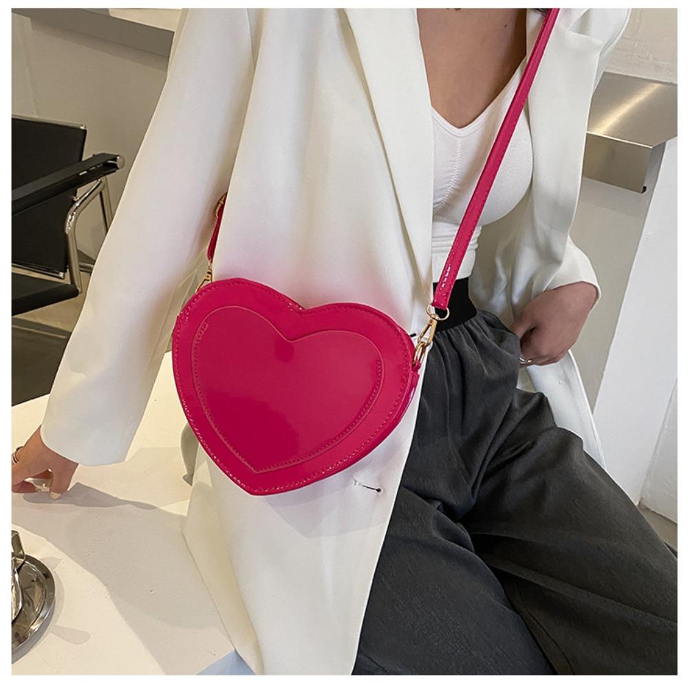 Cute Peach Heart Small Bag Women's New Trendy Fashion Messenger Bag Simple Foreign Fashion Popular Women's Bag Shoulder Bag