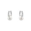 Boucle d Oreille Luxenter en alliage métallique et finition Rhodium perle blanche - Sewi