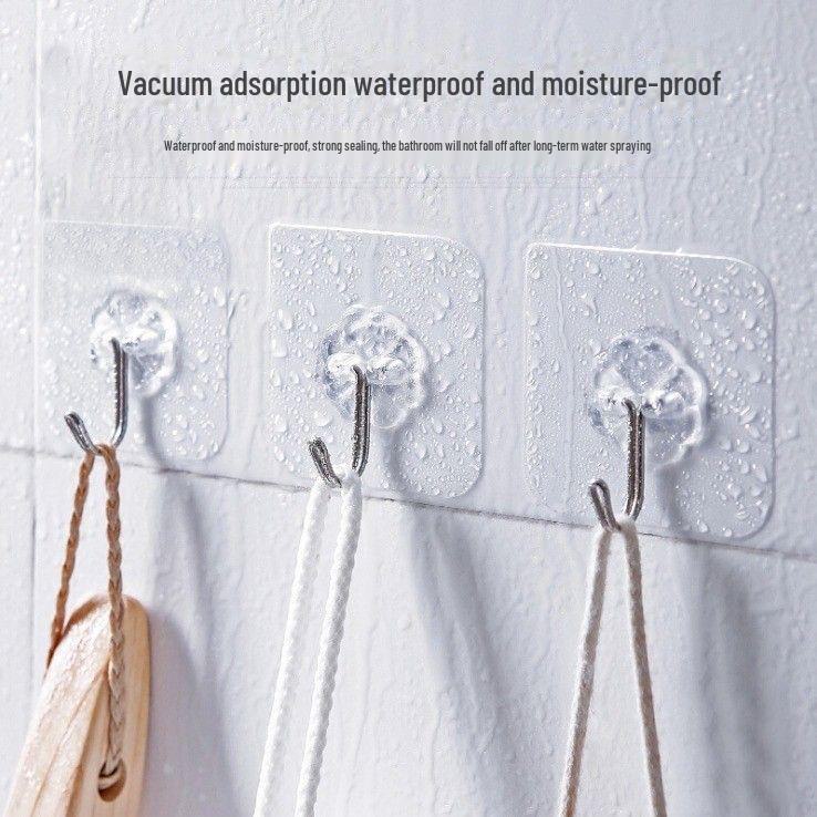 Brushed Traceless Strong Adhesive Wall Hook for Kitchen, No-Punch Installation