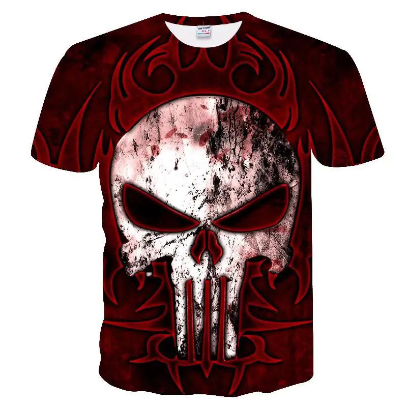 Men's skull print and beauty summer T-shirt,  shirt, hip-hop, 3D print,