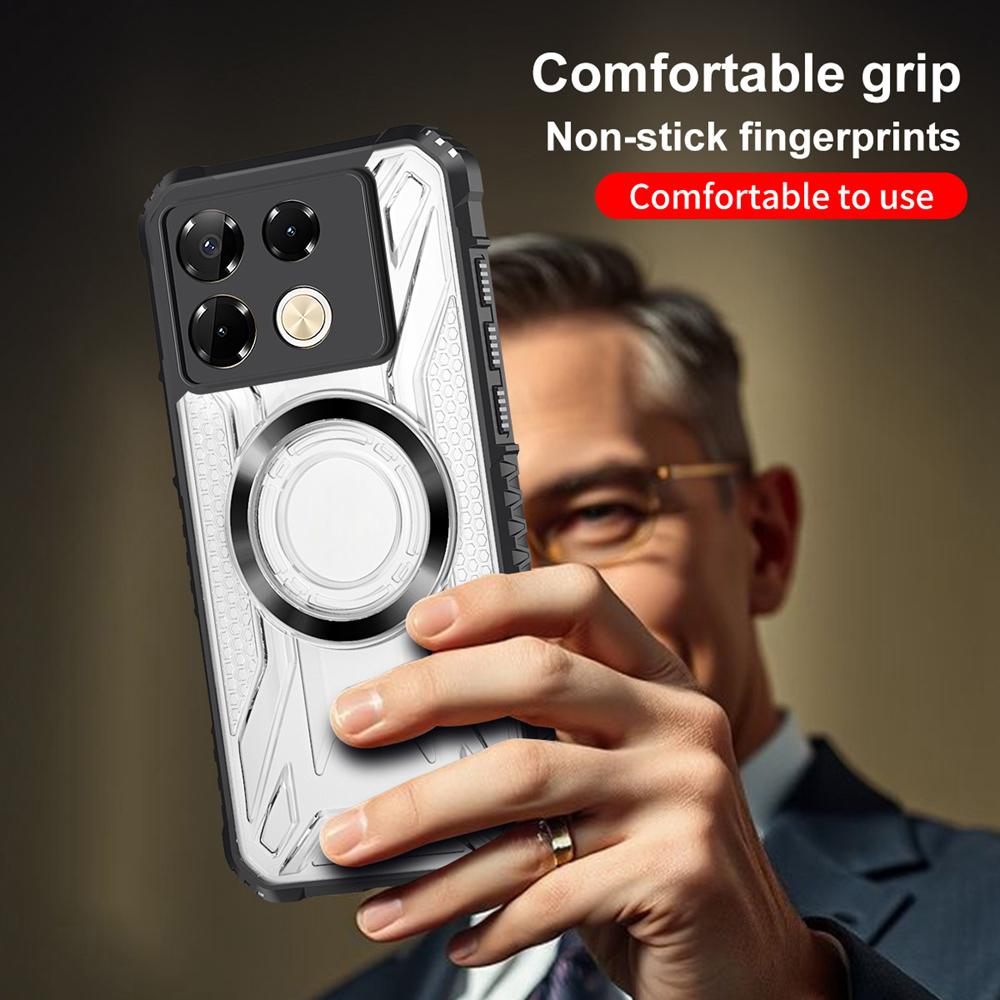 KEYSION Transparent Magnetic Case for Redmi Note 13 Pro 4G 13 Pro+5G Shockproof Phone Back Cover for Xiaomi POCO X6 5G M6 Pro 4G