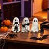 Miniature Ghost And Cat Craft Halloween Ornament, Hugging A Black Sculpture, Whimsical Figurine Resin Unique Figurine, for Home Bedroom Entrance