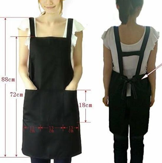 Happy Smiles Lässige Schlichte Schürze, Einheitsgröße, Große Größe zum Kochen, Waschbar, Wasserabweisend, Schmutzabweisend, Unisex, H-Form, Schlicht,